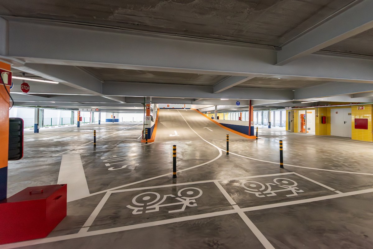 This car park has a total of 246 spaces, spread over four floors