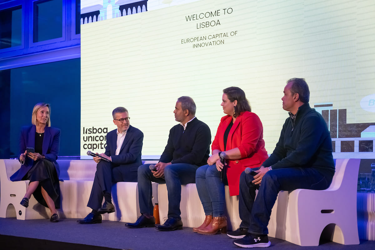 Carlos Moedas, Arun Mani, Katelijne Bekers e Artur Pereira - Fábrica de Unicórnios, no Beato