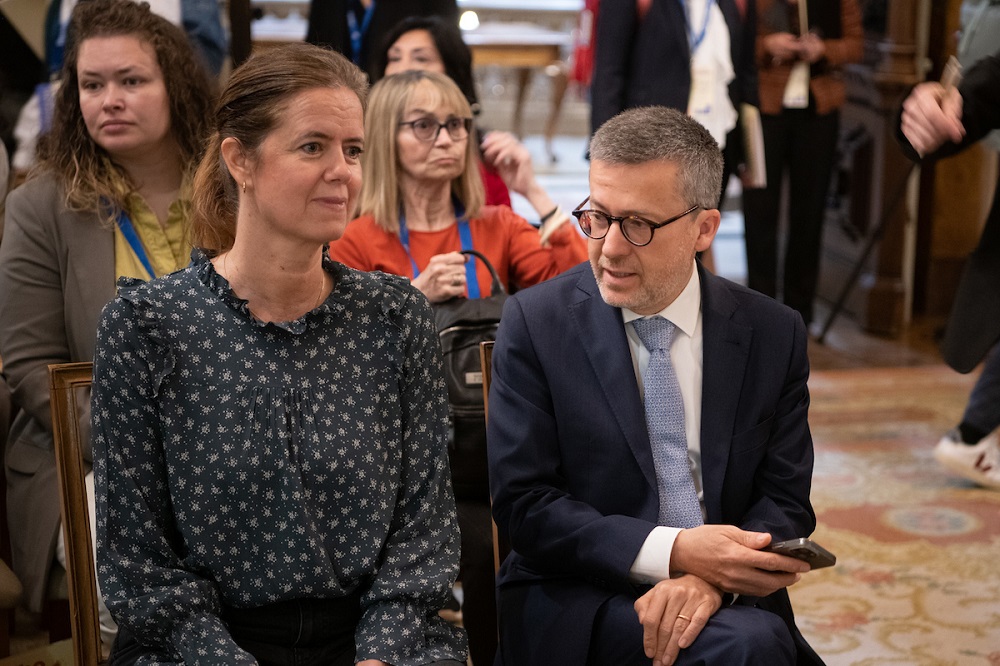 Vereadora Joana Almeida e Carlos Moedas, presidente da Câmara de Lisboa, na sessão inaugural da segunda edição do Conselho de Cidadãos 