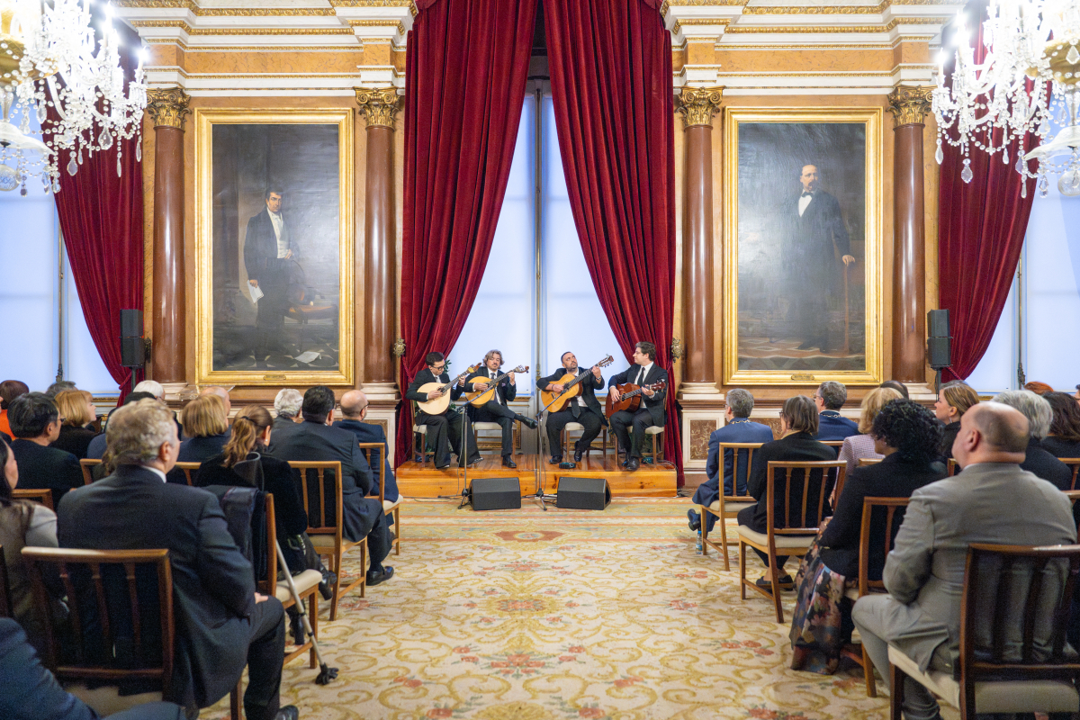 Momento musical, protagonizado por Pedro Castro e Daniel Freire, na guitarra portuguesa, André Ramos e Francisco Gaspar, na viola de fado