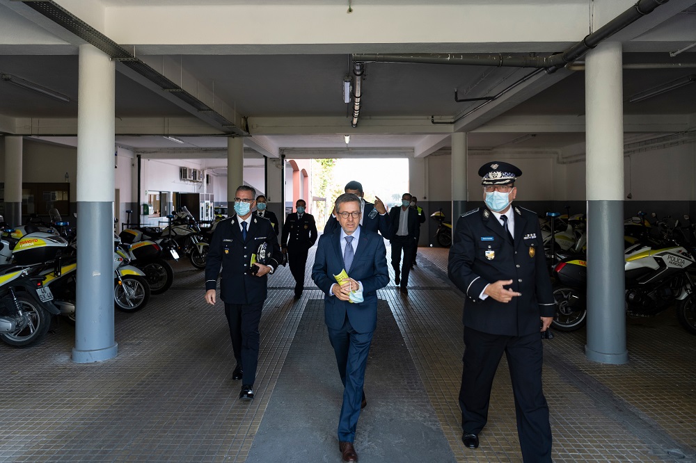 Carlos Moedas, presidente da CML, e Paulo Caldas, comandante da PM - Sede da Polícia Municipal