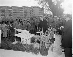 Inauguration of the memorial stone to commemorate the completion of the covering of the Ribeira de Alcântara between the Military road, the Benfica gates and the Damaia road