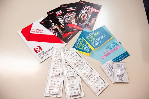 Condoms and information leaflets