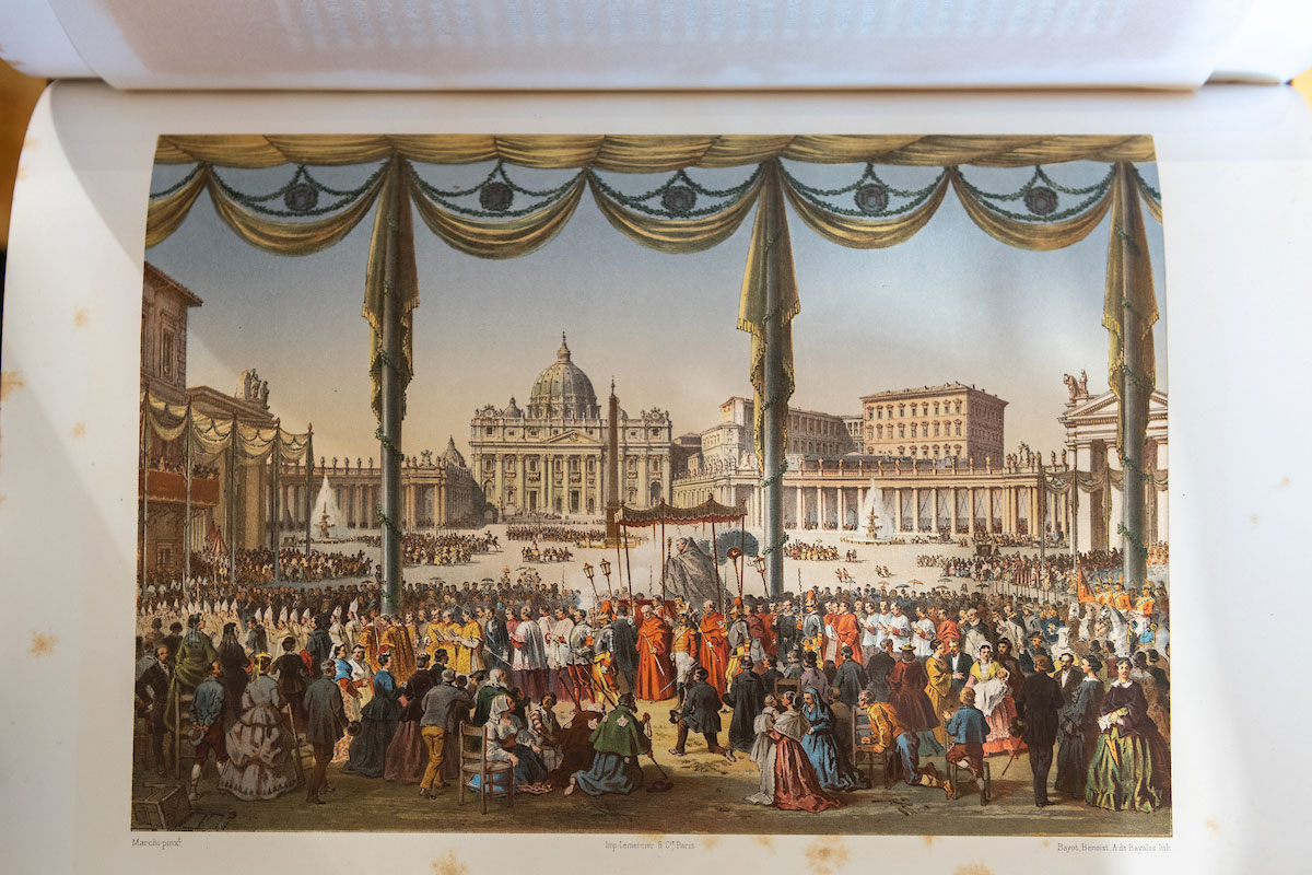 Litografia inclusa em edição francesa do séc. XIX celebrativa do Concílio Ecuménico de Roma (oito volumes).